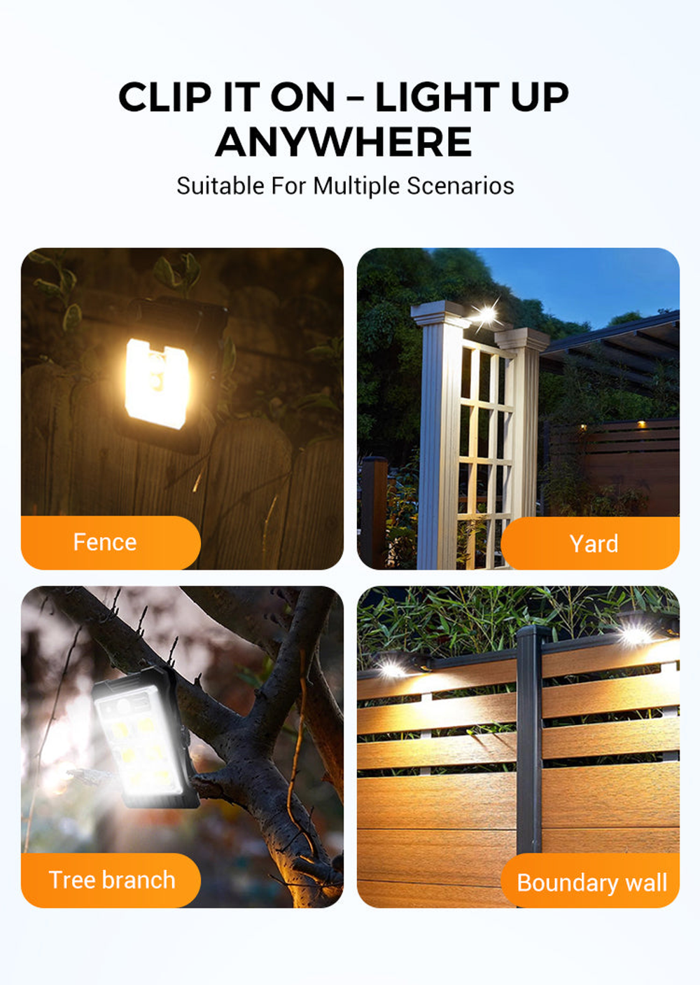 ☀️Solar Clip Light With Motion Sensor🏡